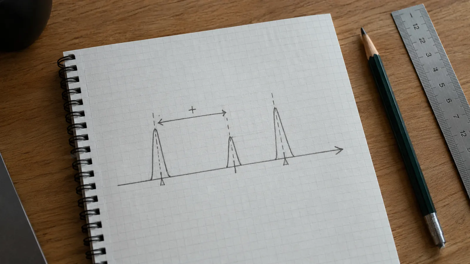 A simple diagram showing receive frequency, offset, and transmit frequency